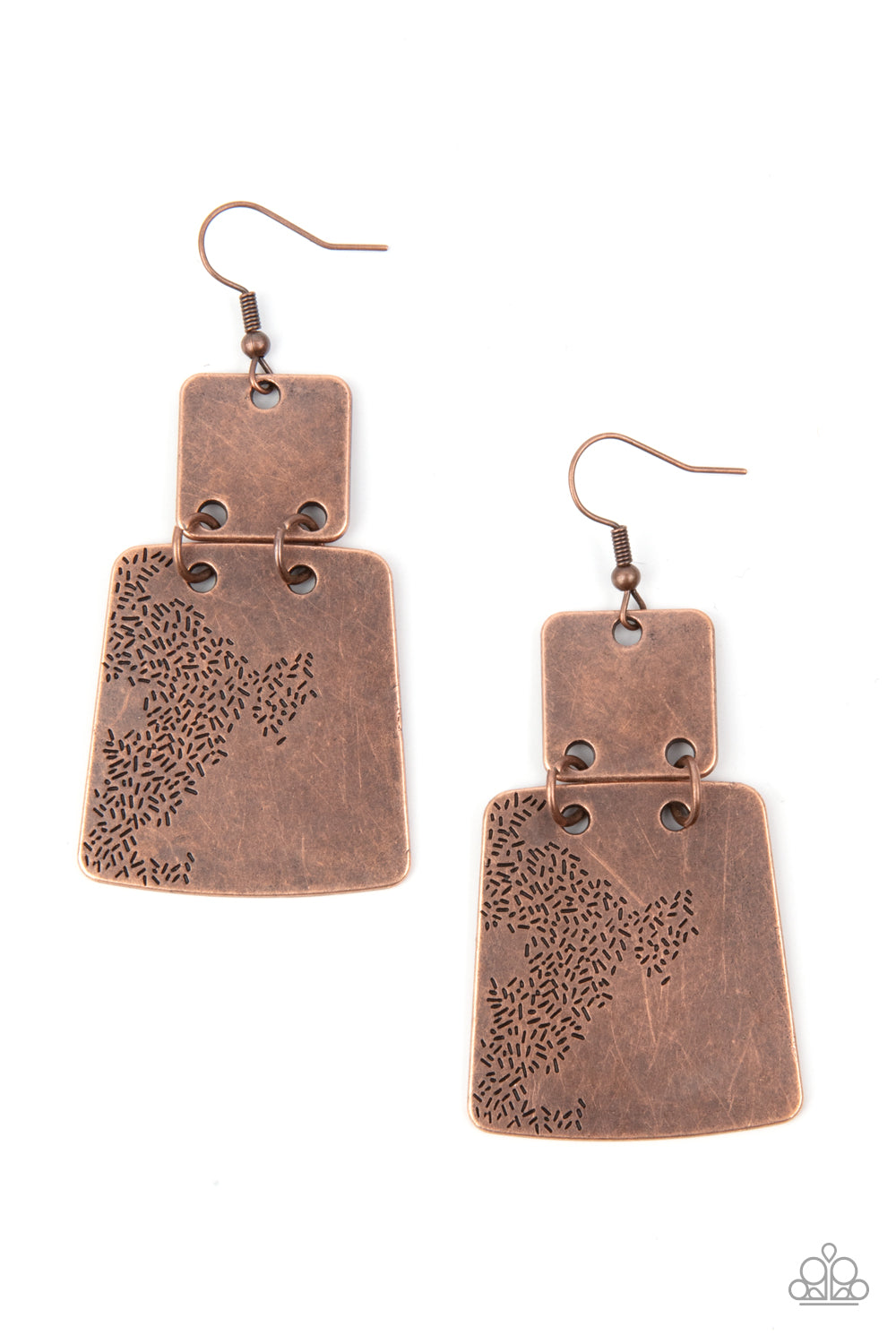 Paparazzi Tagging Along - Copper Earrings - Pusher P
