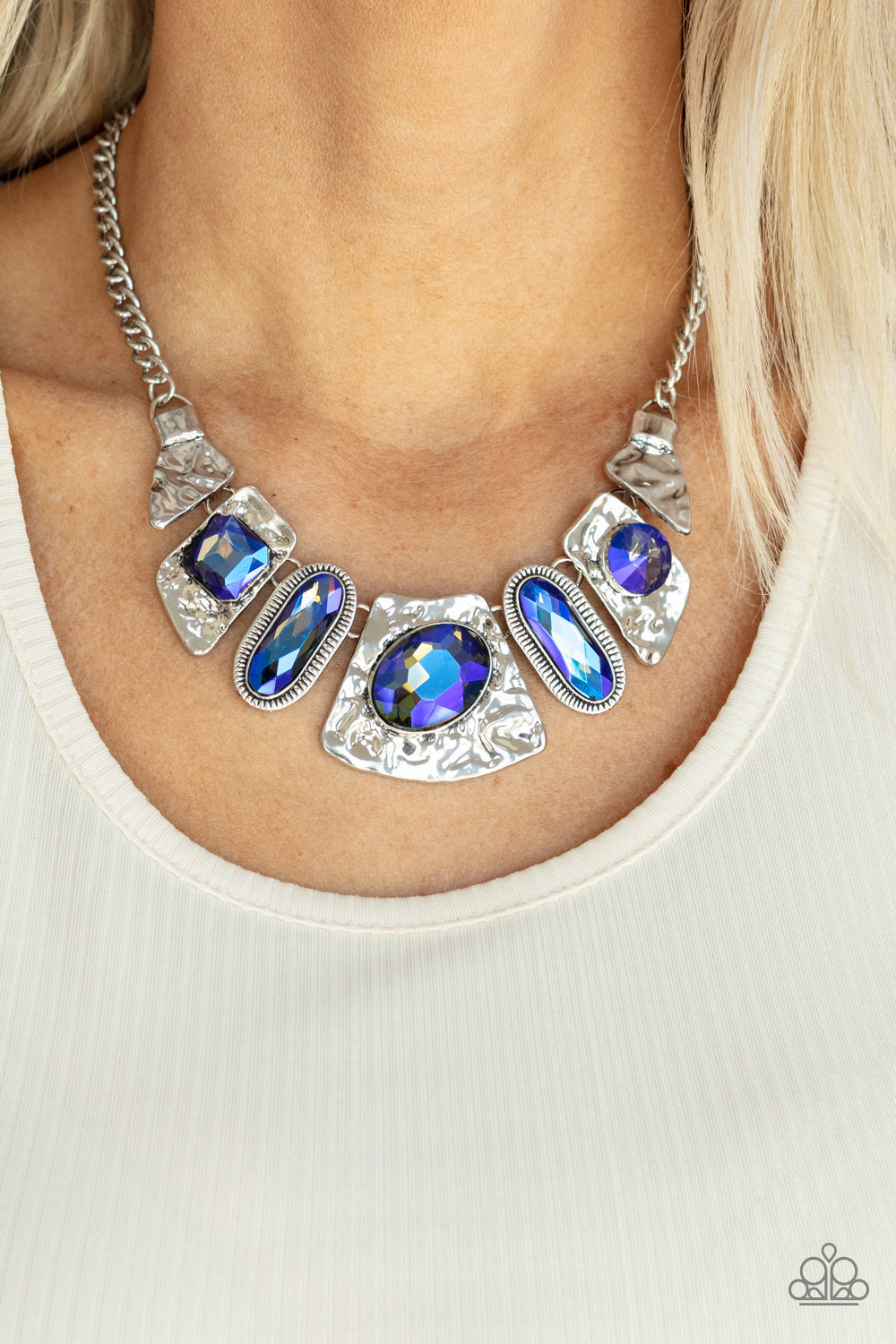 Paparazzi Futuristic Fashionista - Blue Necklace - Pusher P