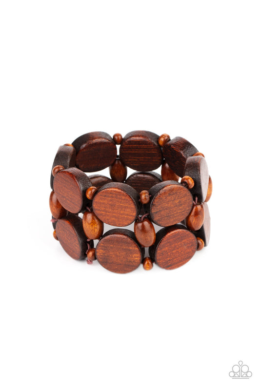 Paparazzi Beach Bravado - Brown Bracelet - Pusher P