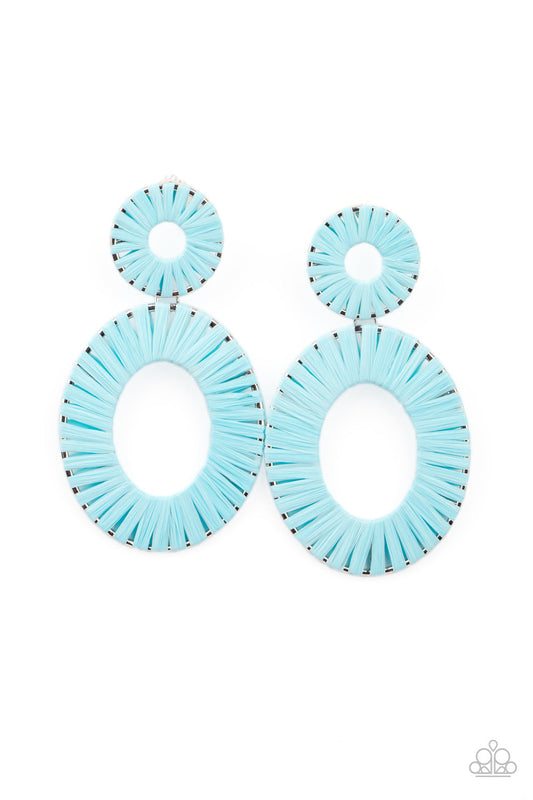 Paparazzi Foxy Flamenco - Blue Earrings - Pusher P