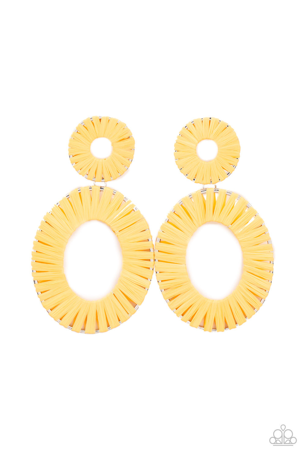 Paparazzi Foxy Flamenco - Yellow Earrings - Pusher P
