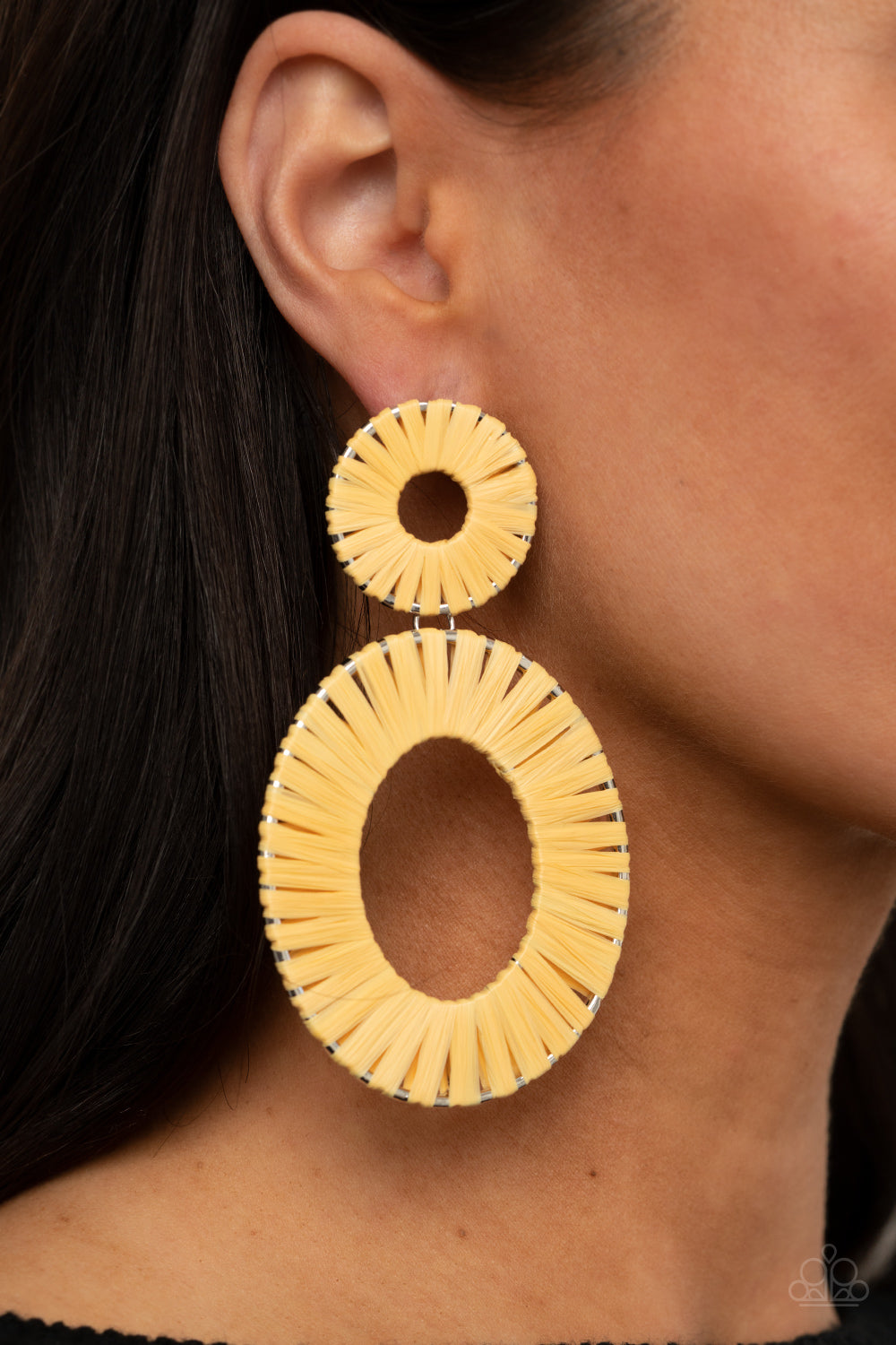 Paparazzi Foxy Flamenco - Yellow Earrings - Pusher P
