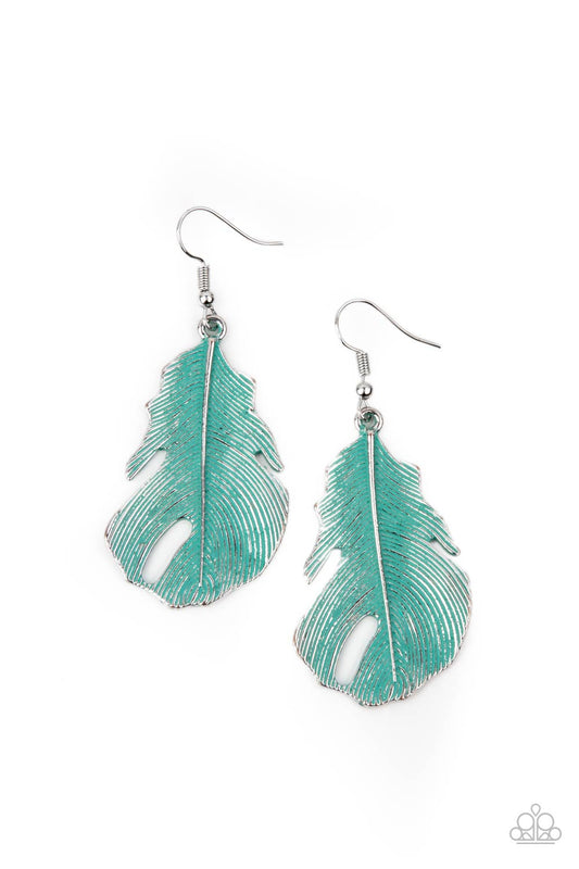 Paparazzi Heads QUILL Roll - Blue Earrings - Pusher P