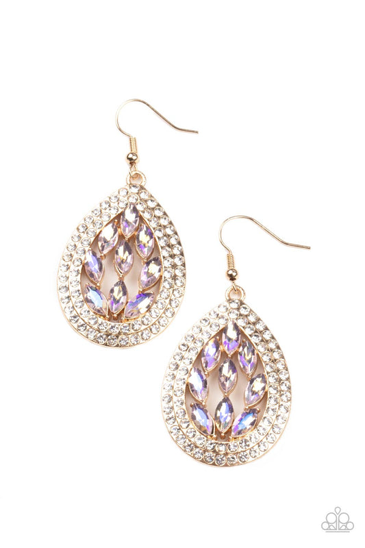 Paparazzi Encased Elegance - Gold Earrings - Pusher P
