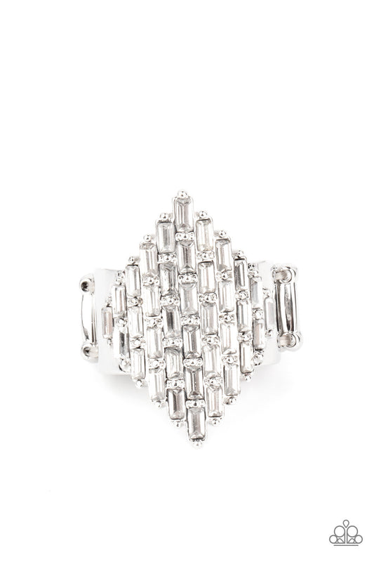 Paparazzi Hive Hustle - White Ring - May 2021 Life Of The Party Exclusive - Pusher P
