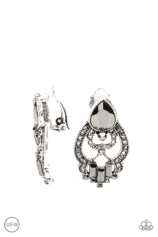 Paparazzi Glamour Gauntlet - Silver Clip-on Earrings - Pusher P