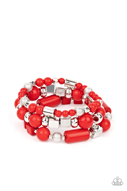 Paparazzi Perfectly Prismatic - Red Bracelet - Pusher P