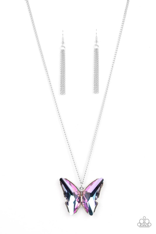 Paparazzi The Social Butterfly Effect - Purple Necklace - June 2021 Life Of The Party Exclusive - Pusher P