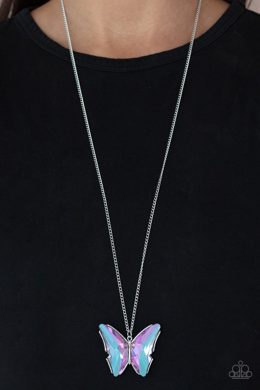 Paparazzi The Social Butterfly Effect - Purple Necklace - June 2021 Life Of The Party Exclusive - Pusher P