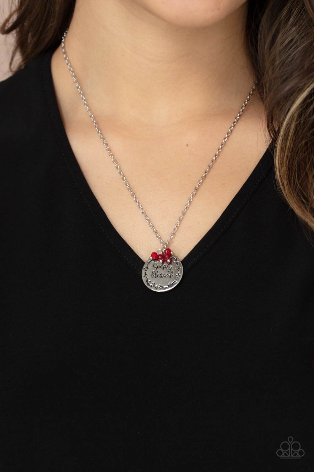 Paparazzi Simple Blessings Inspirational Red Necklace - Pusher P