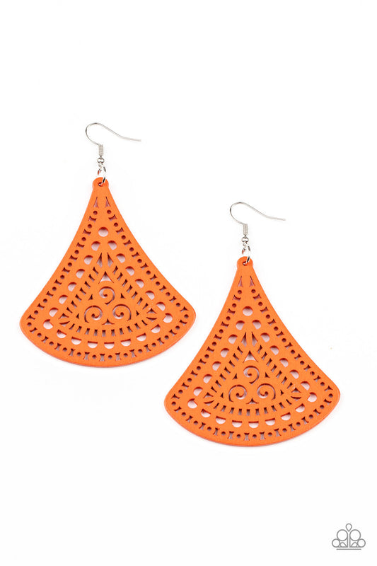 Paparazzi FAN to FAN - Orange Earrings - Pusher P