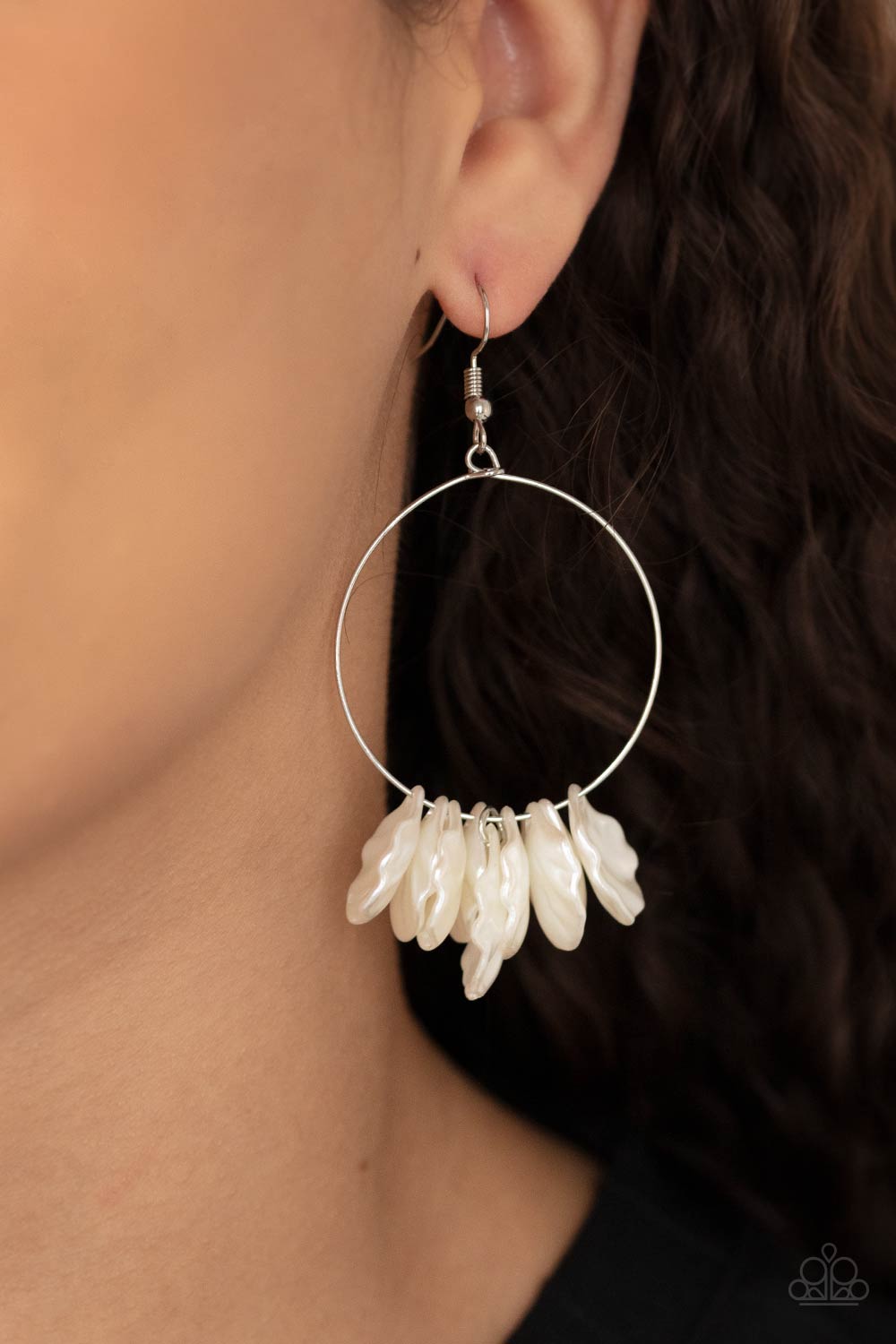 Paparazzi Sailboats and Seashells - White Earrings - Pusher P