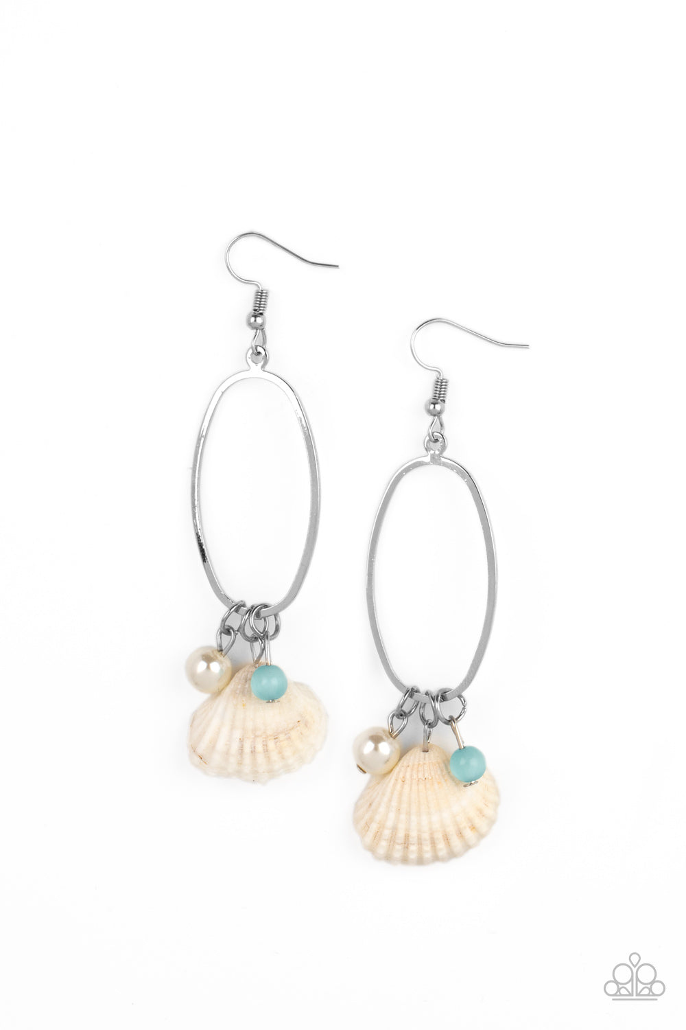 Paparazzi This Too SHELL Pass - Blue Earrings - Pusher P