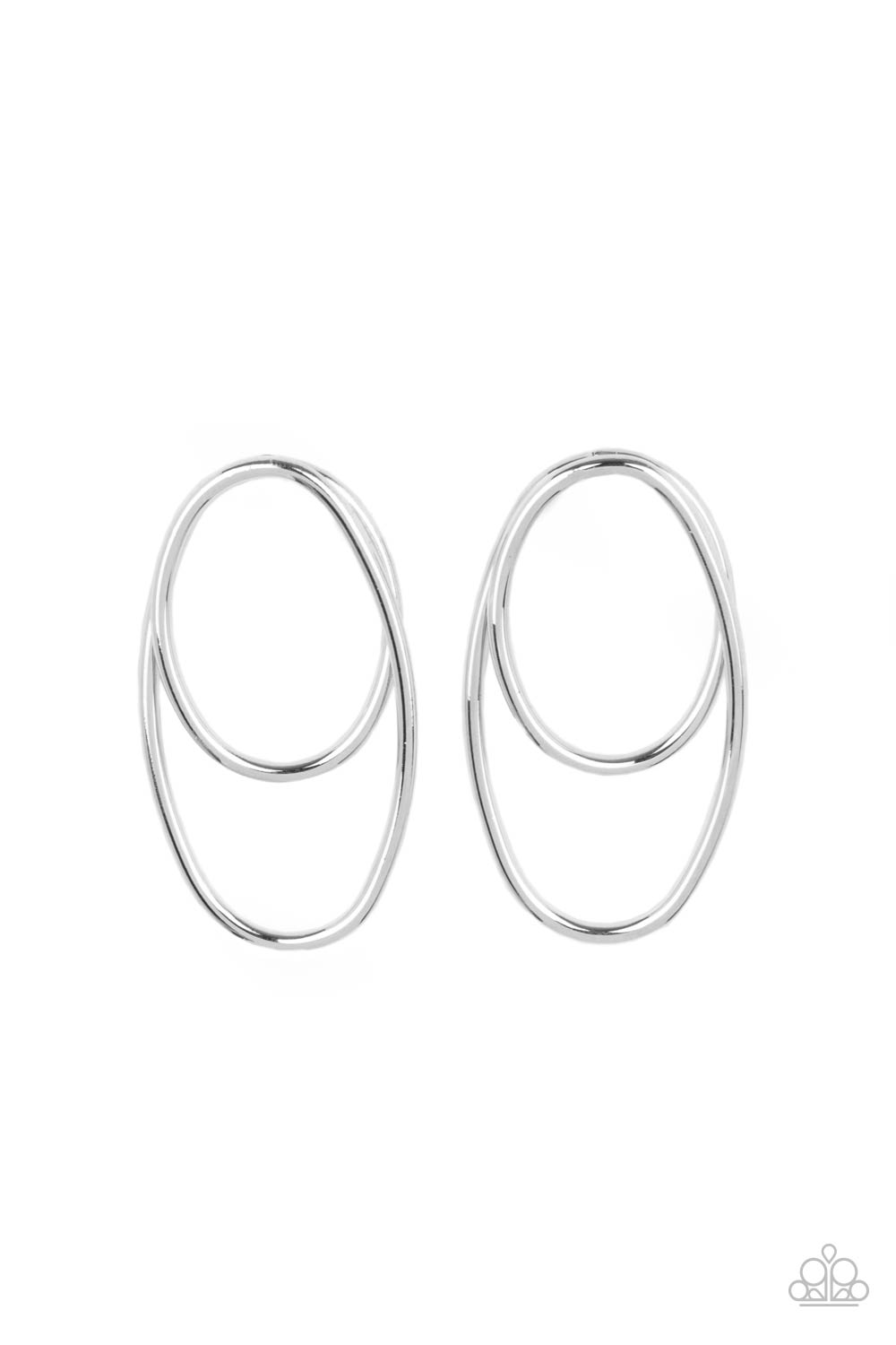 Paparazzi So OVAL-Dramatic - Silver Earrings - Pusher P