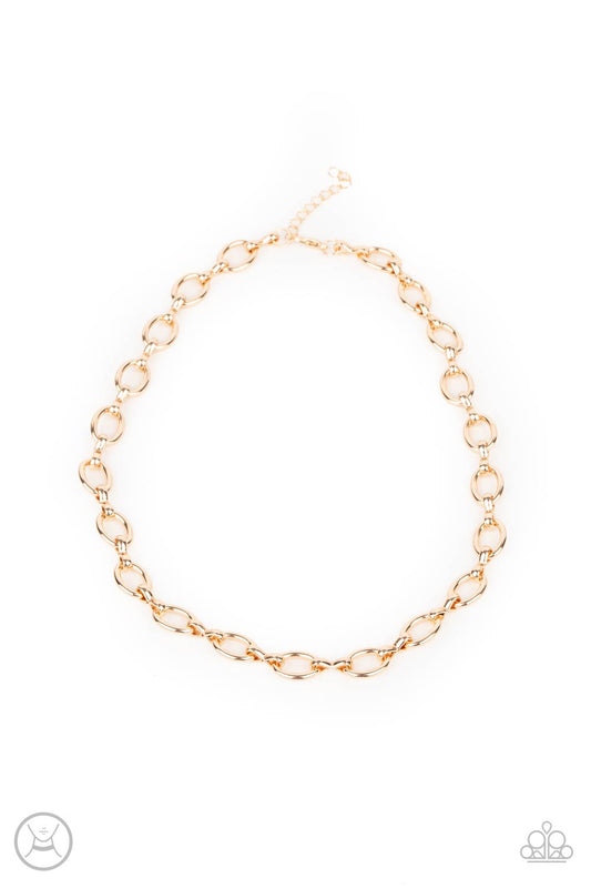 Paparazzi Craveable Couture - Gold Choker Necklace - Pusher P
