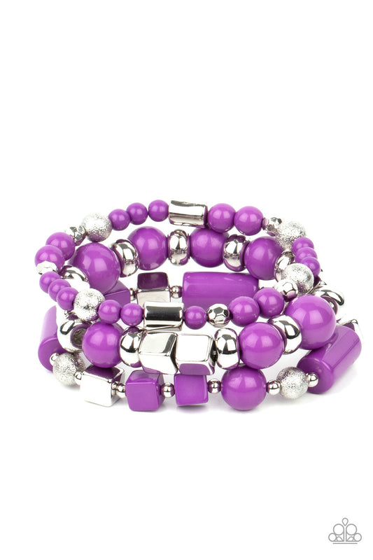 Paparazzi Perfectly Prismatic - Purple Bracelet - Pusher P