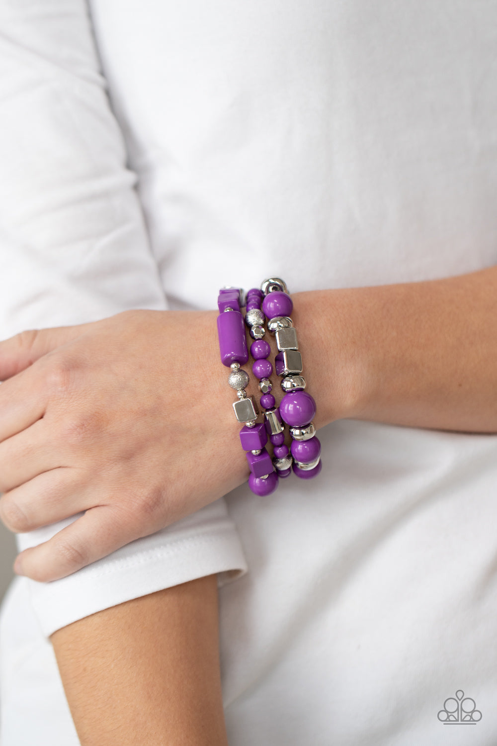 Paparazzi Perfectly Prismatic - Purple Bracelet - Pusher P
