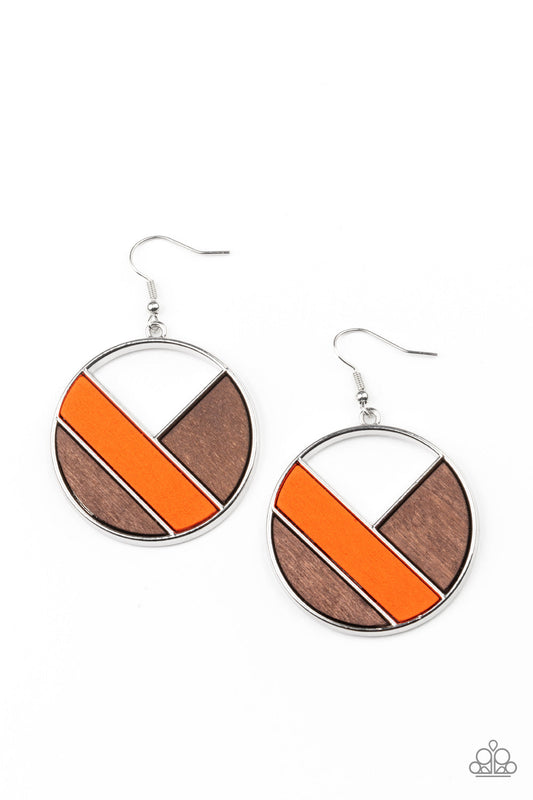 Paparazzi Dont Be MODest - Orange Earrings - Pusher P