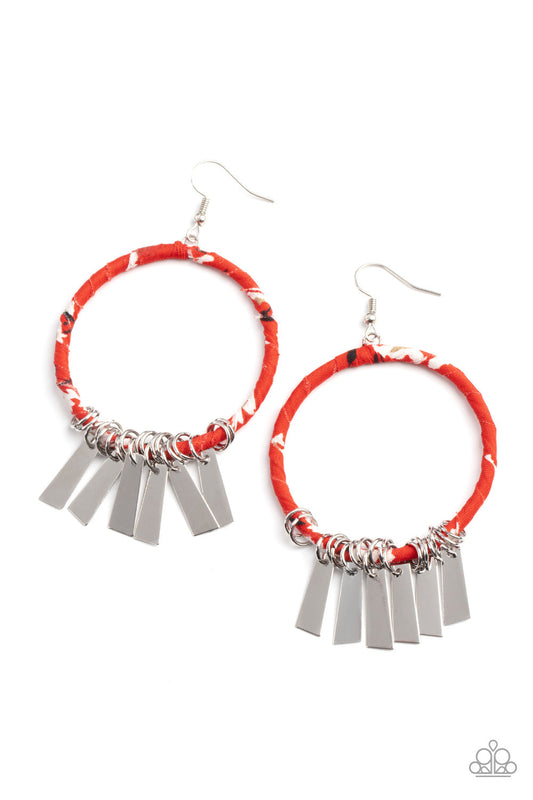 Paparazzi Garden Chimes - Red Earrings - Pusher P