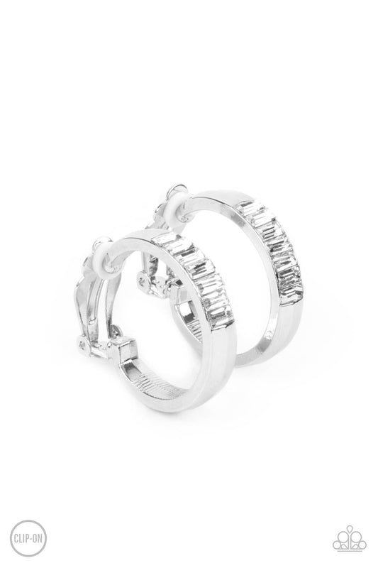 Paparazzi Ready, Steady, GLOW - White Clip-On Earrings - Pusher P
