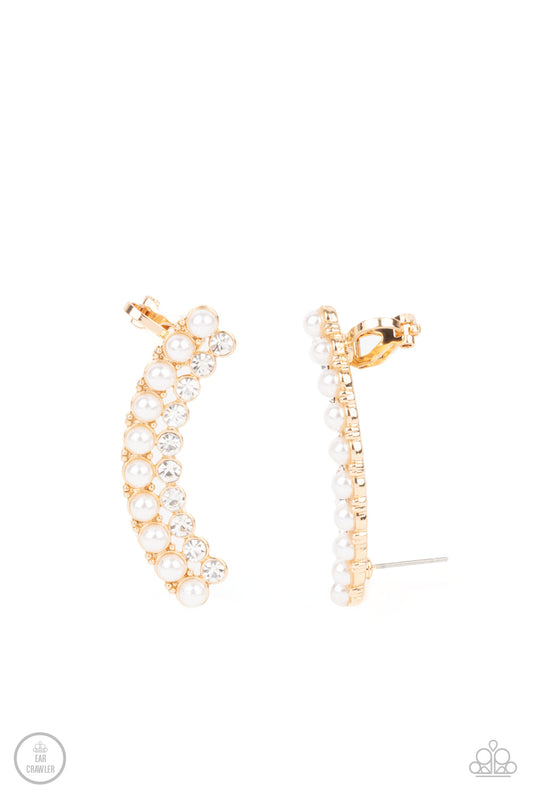 Paparazzi Doubled Down On Dazzle - Gold Ear Crawlers - Pusher P