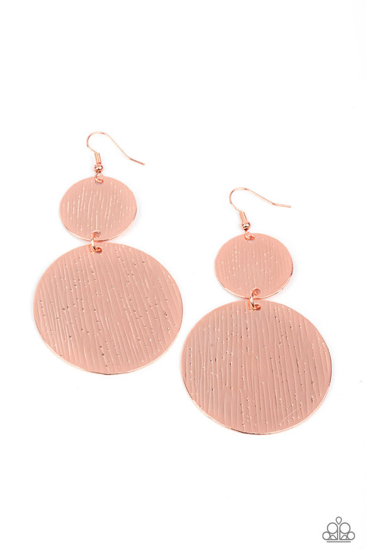 Paparazzi Status CYMBAL - Copper Earrings - Pusher P