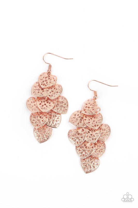 Paparazzi Shimmery Soulmates - Copper Earrings - Pusher P