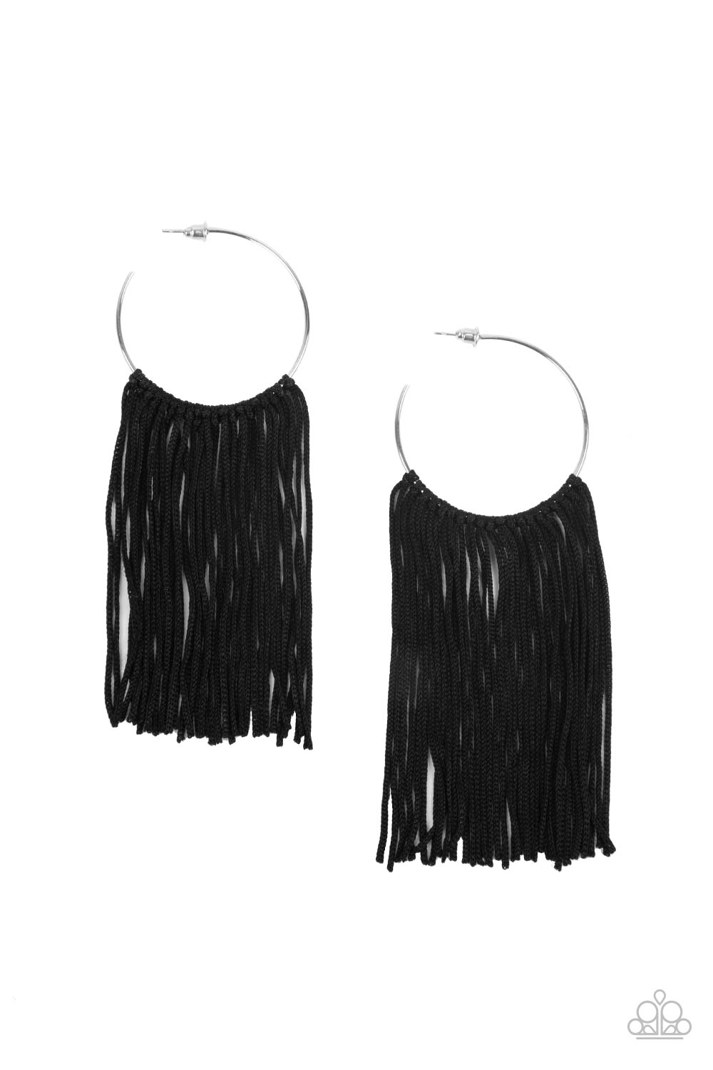 Paparazzi Flauntable Fringe - Black Earrings - Pusher P