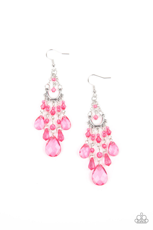 Paparazzi Paid Vacation - Pink Earrings - Pusher P