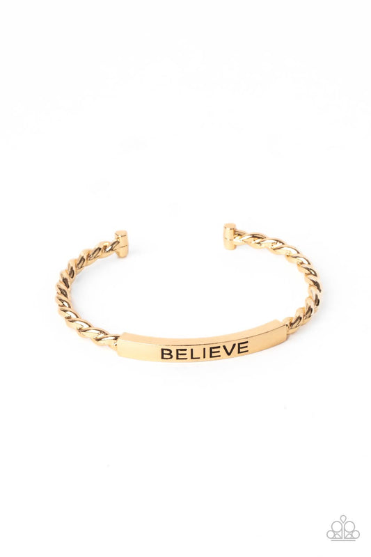 Paparazzi Keep Calm and Believe - Gold Bracelet - Pusher P
