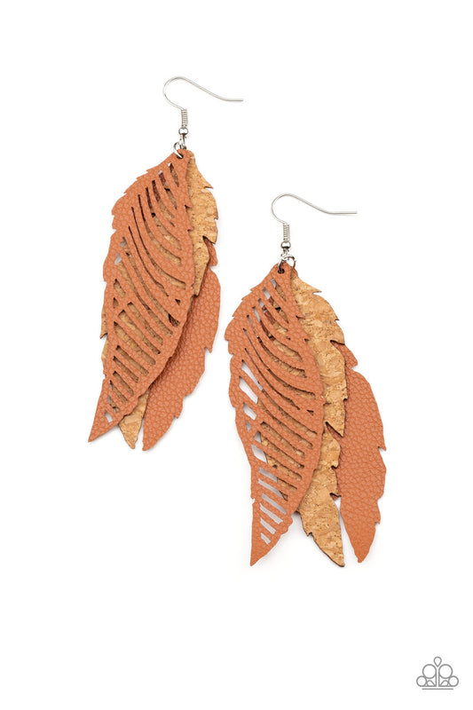 Paparazzi WINGING Off The Hook - Brown Earrings - Pusher P