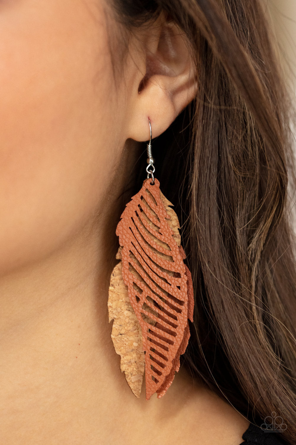Paparazzi WINGING Off The Hook - Brown Earrings - Pusher P