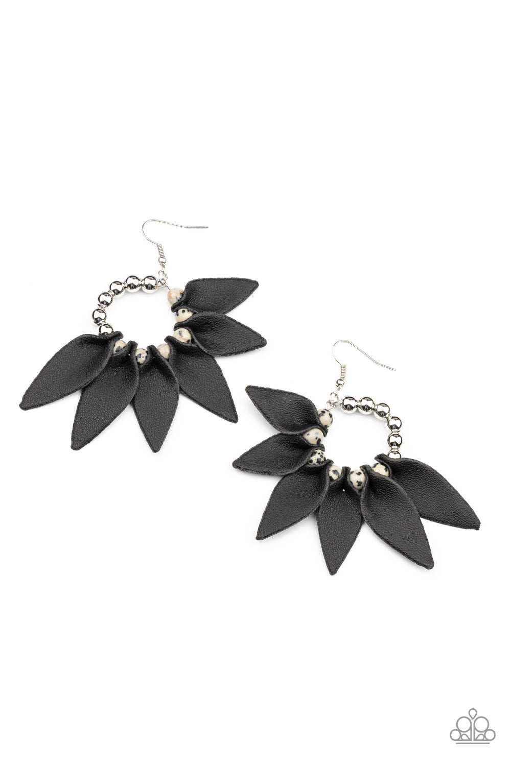 Paparazzi Flower Child Fever - Black Earrings - Pusher P