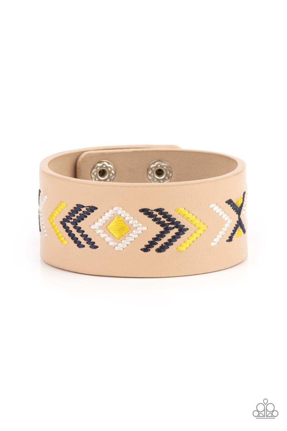 Paparazzi Cliff Glyphs - Yellow Bracelet - Pusher P