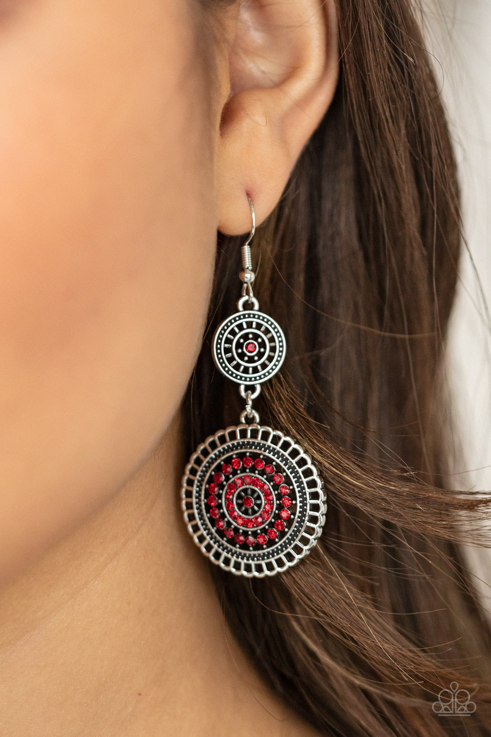 Paparazzi Bohemian Bedazzle - Red Earrings - Pusher P