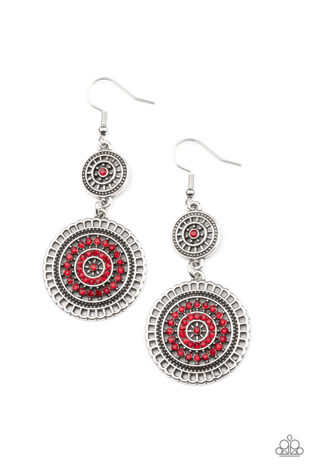 Paparazzi Bohemian Bedazzle - Red Earrings - Pusher P