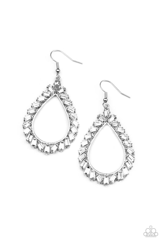 Paparazzi Stay Sharp - White Earrings - Pusher P