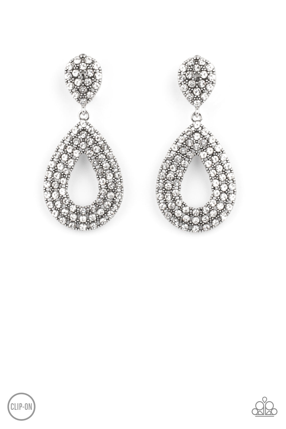 Paparazzi Pack In The Pizzazz - White Clip-on Earrings - Pusher P