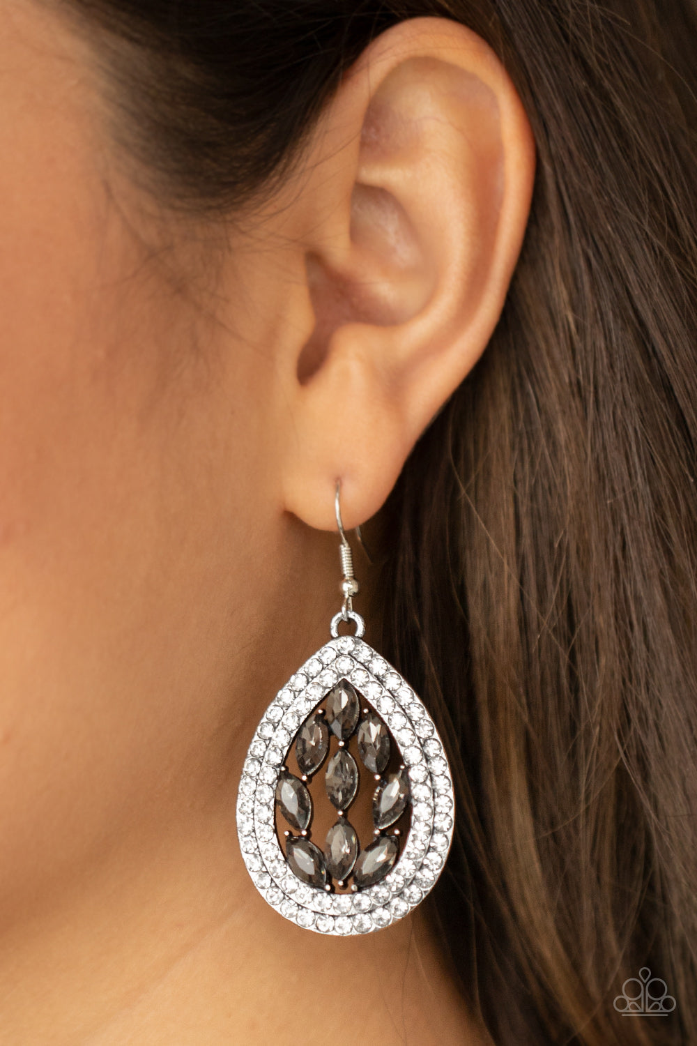 Paparazzi Encased Elegance - Silver Earrings - Pusher P