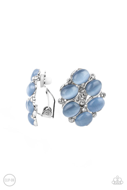 Paparazzi Row, Row, Row Your YACHT - Blue Clip-On Earrings