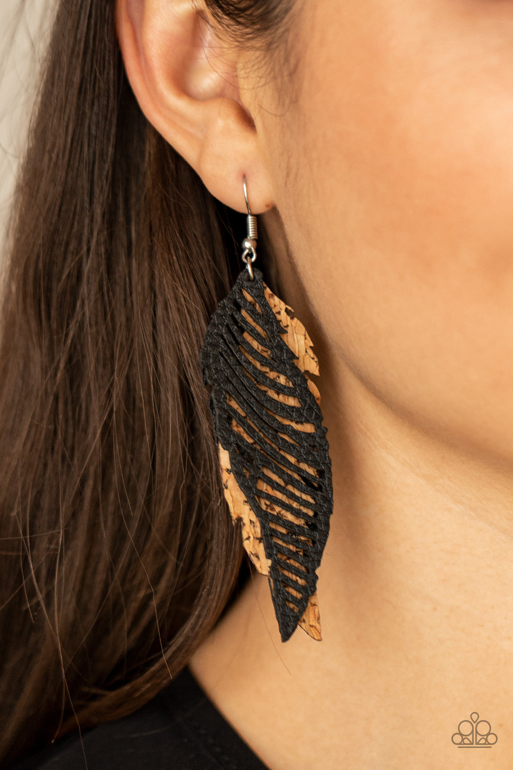 Paparazzi WINGING Off The Hook - Black Earrings - Pusher P