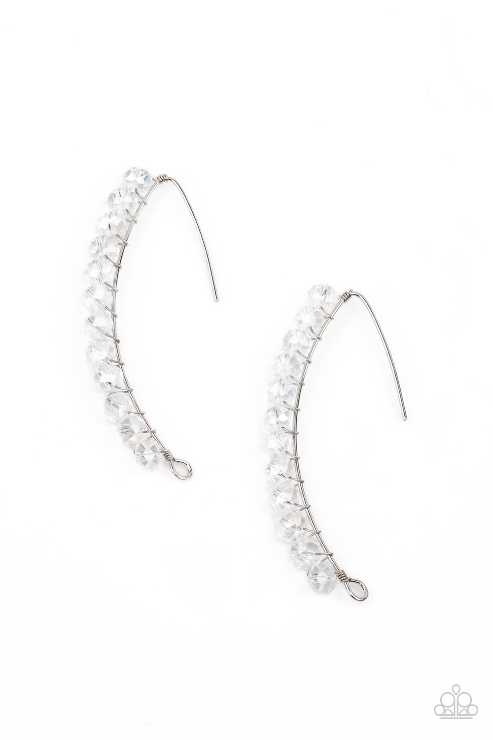 Paparazzi GLOW Hanging Fruit - White Earrings - Pusher P - Paparazzi jewelry images