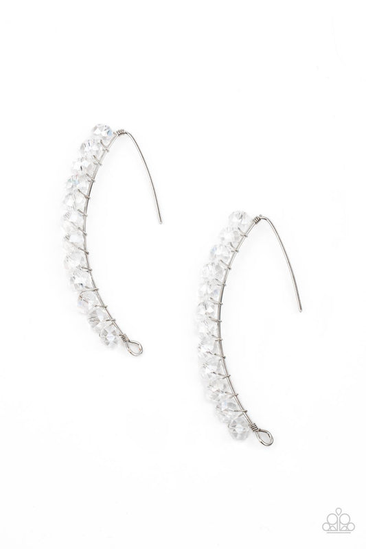 Paparazzi GLOW Hanging Fruit - White Earrings - Pusher P - Paparazzi jewelry images