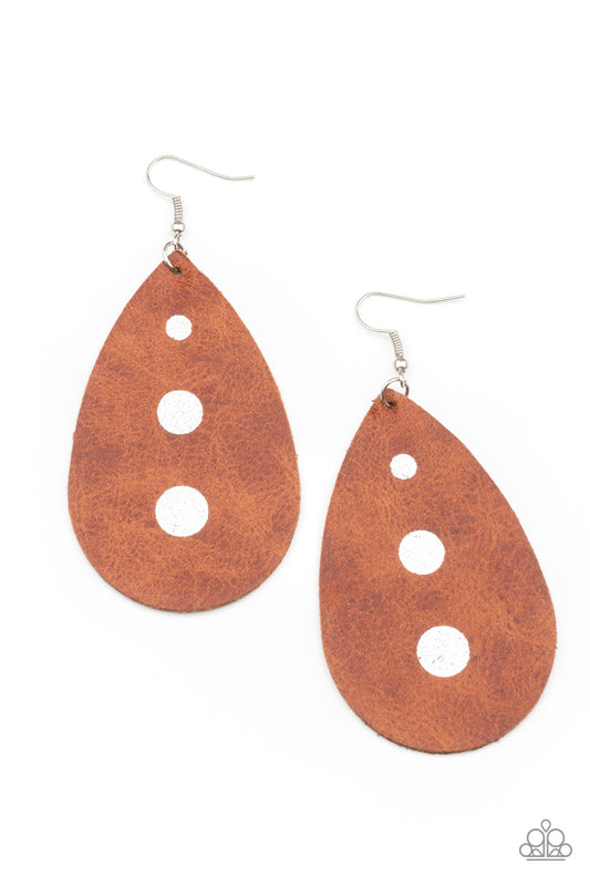 Paparazzi Rustic Torrent - Brown Earrings - Pusher P