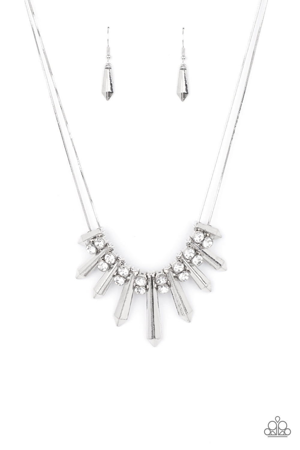 Paparazzi Dangerous Dazzle - White Necklace - Pusher P