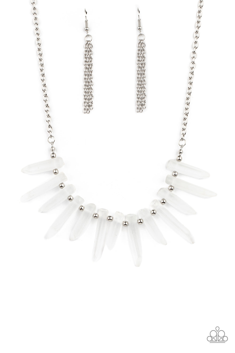 Paparazzi Ice Age Intensity - White Necklace - Pusher P