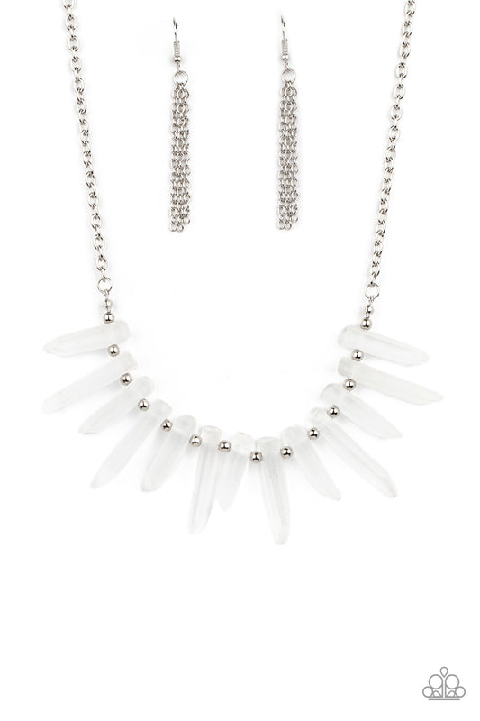 Paparazzi Ice Age Intensity - White Necklace - Pusher P