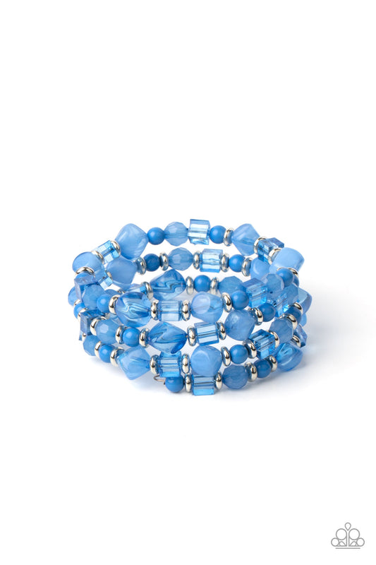 Paparazzi Girly Girl Glimmer - Blue Bracelet - Pusher P
