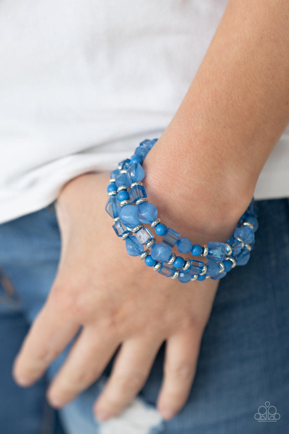 Paparazzi Girly Girl Glimmer - Blue Bracelet - Pusher P