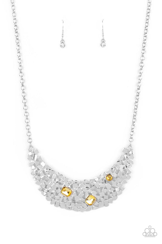 Paparazzi Fabulously Fragmented - Yellow Necklace - Pusher P
